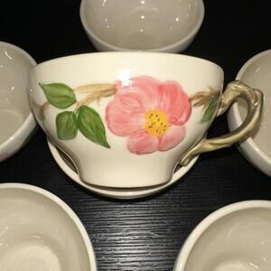 7 Franciscan Desert Rose Coffee Teacup Cup USA Vintage EUC